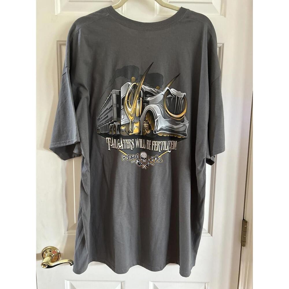 Diesel Life Skull And Pump T Shirt Mens 3X Tailgaters Will Be Fertilized Gray - Picture 4 of 6